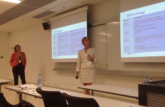 cand.merc. Anna-Bertha Heeris Christensen presenting her Masters Thesis with her supervisor, Antonia Erz, at European Marketing Association Conference, Oslo, 2016.